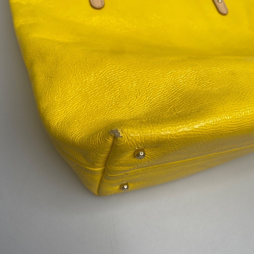 Kate Spade New York- Yellow Leather Small Shoulder Tote w/Tan Leather Handles - Picture 11 of 12